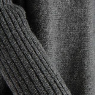 Close-up of a gray textured fabric with ribbed pattern