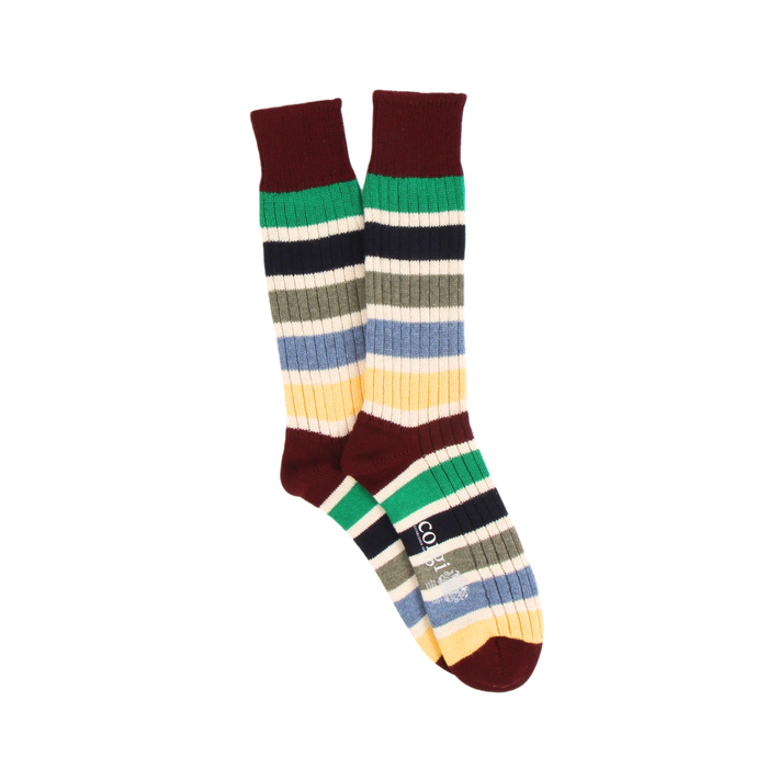 Men's Pantone Stripe Cashmere & Cotton Socks