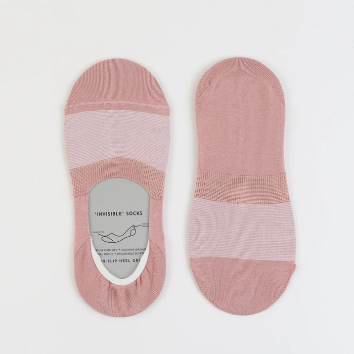 Women's Micro Striped Mercerised Cotton Invisible Socks