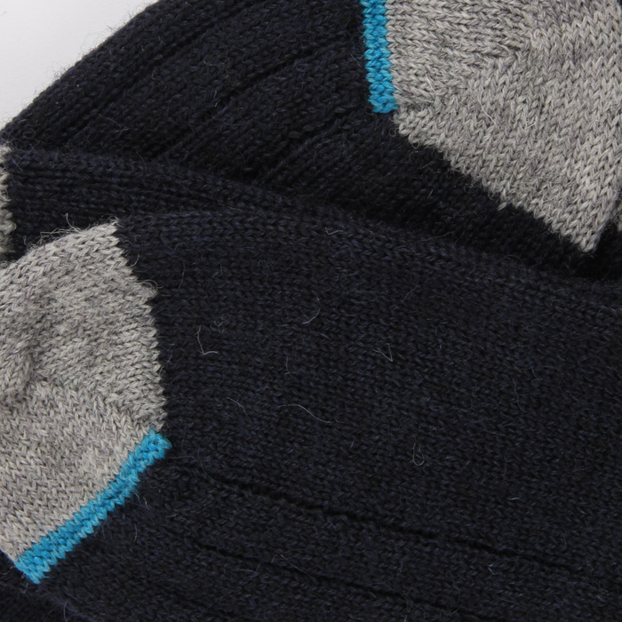 Close-up of navy socks