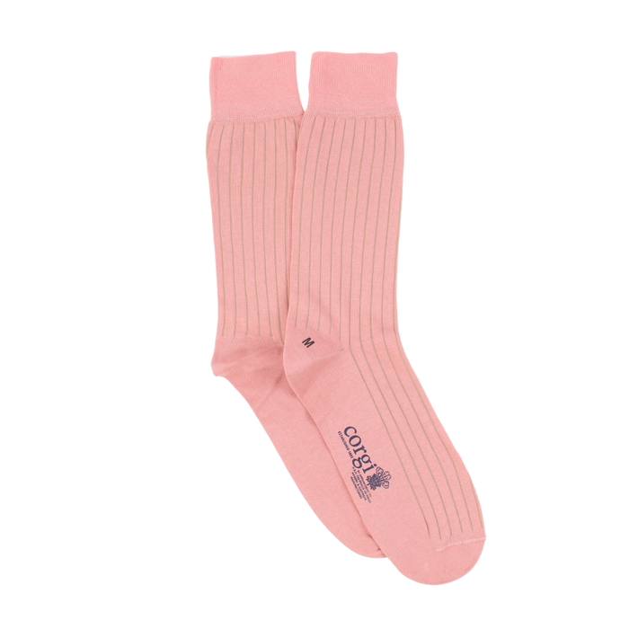 Men's Brecon Ribbed pink Cotton Socks