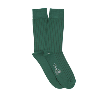 Men's Brecon Ribbed green Cotton Socks