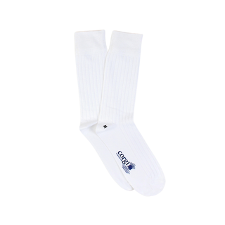 Men's Brecon Ribbed Cotton white Socks