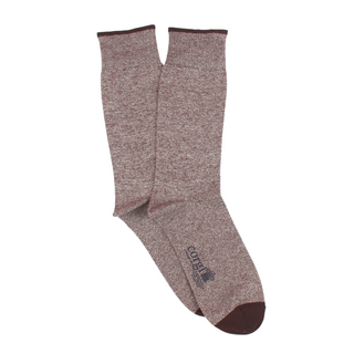 A pair of men's marl cotton socks in a mid-calf length with a ribbed cuff, featuring a subtle pattern and the brand 'Corgi' visible on the foot area.