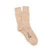 A pair of plain yellow and white mix cotton socks.