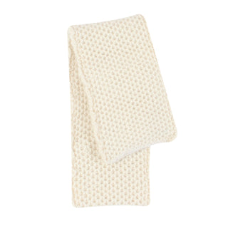 honeycomb textured scarf in ecru
