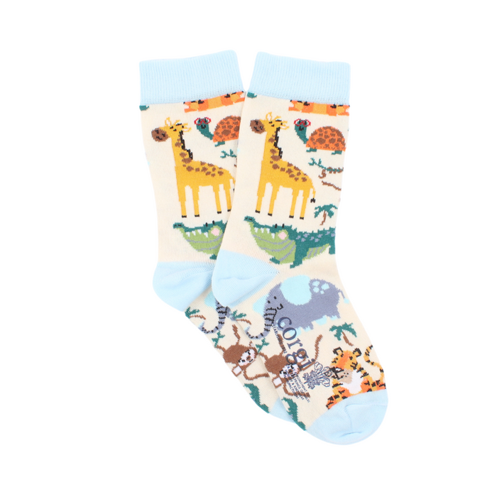 Kids Safari Animals Cotton Socks