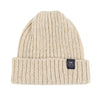 Cream Ribbed Donegal Wool Beanie hat