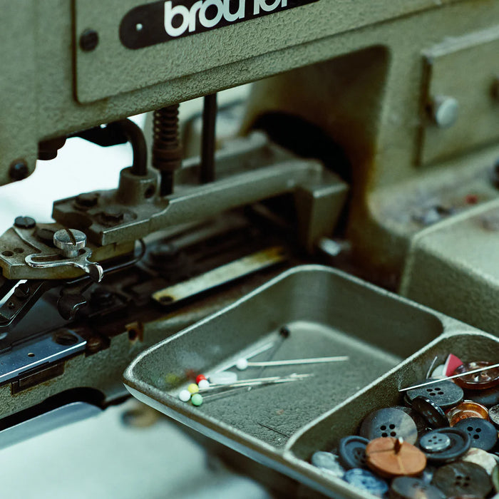 close up of a sewing machine