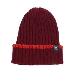 Port ribbed cashmere hat with a contrasting tip colour on its turn up brim