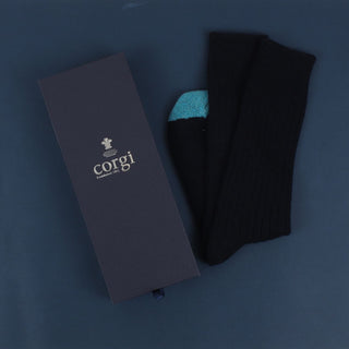 corgi gift box and navy cashmere socks