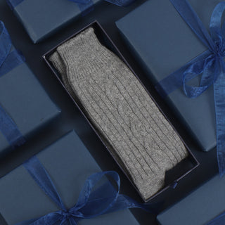 Women's Handmade Single Cable Pure Cashmere Socks