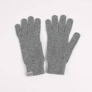 Pair of gray gloves on a white background