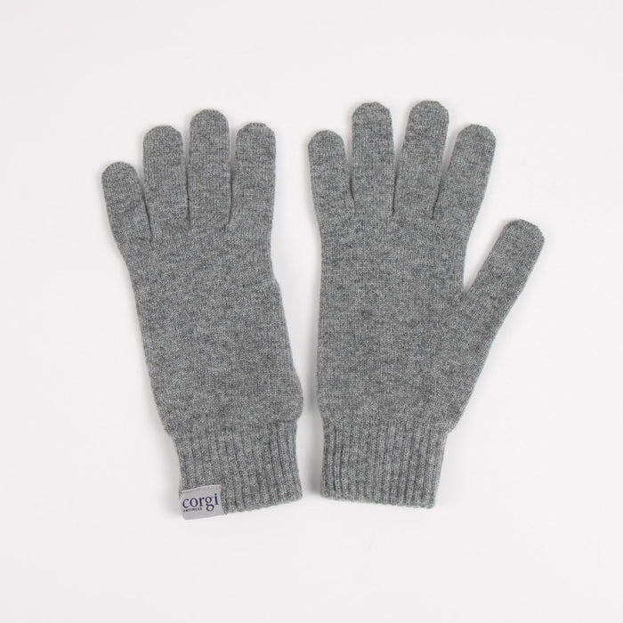 Pair of gray gloves on a white background