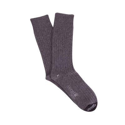 Luxury Rib Contrast Toe Pure Cashmere Socks - Corgi Socks
