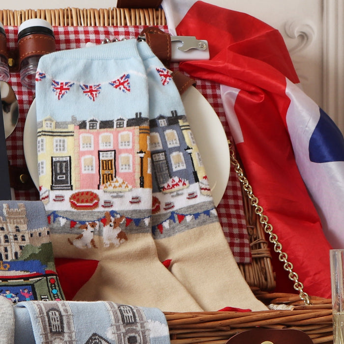 Men's Coronation Street Party Scene Cotton Socks - Corgi Socks