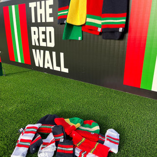 Red Wall products in the football stand.