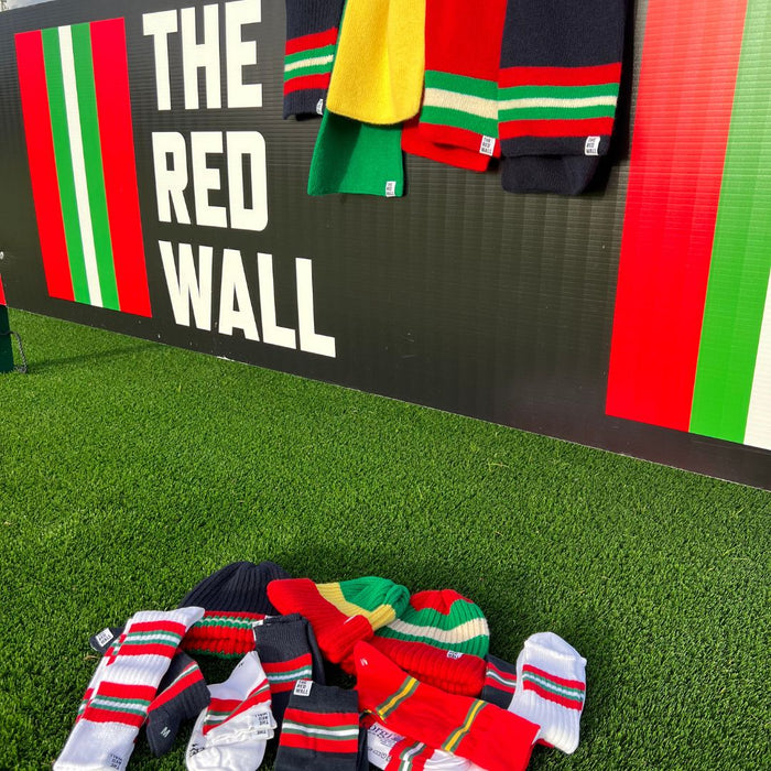 Red Wall products in the football stand.