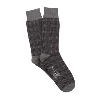 Men's Tartan Cashmere Blend Socks Charcoal