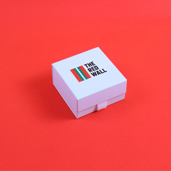 Red Wall box on a red background.