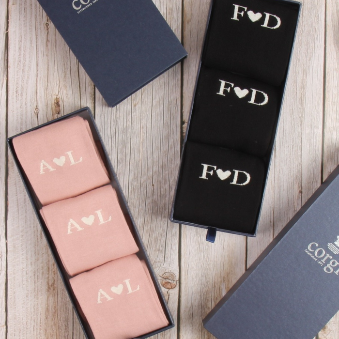 Men's 3-Pair Personalised Valentines Socks