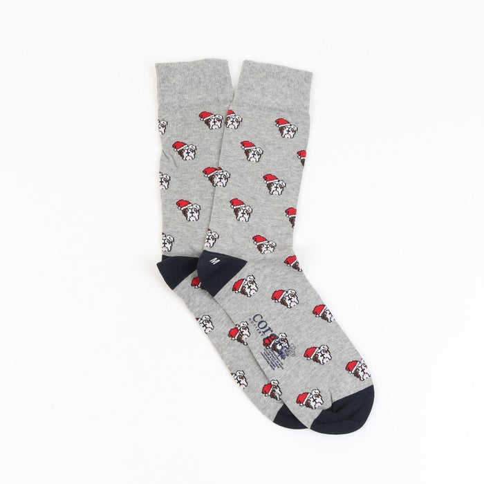 Men's Festive Bulldog Cotton Socks