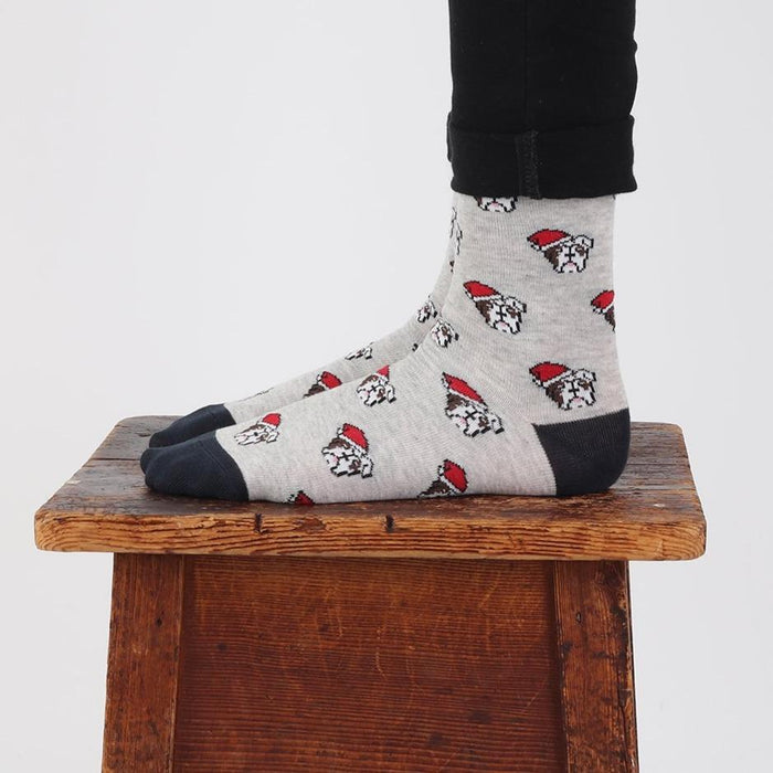Men's Festive Bulldog Cotton Socks