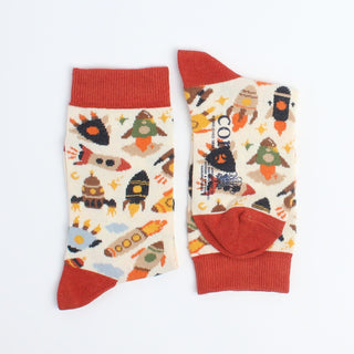 Kids Space Rocket Cotton Socks