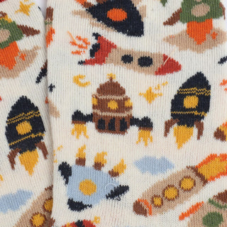 Kids Space Rocket Cotton Socks