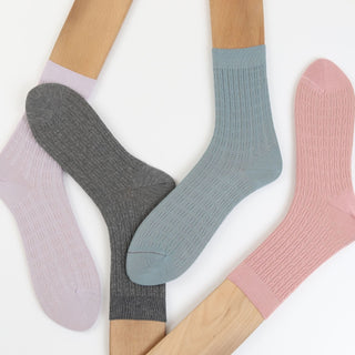 Women's Cabled Mercerised Cotton Socks - Corgi Socks