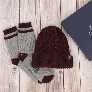 Women's Donegal Wool Sock and Hat Gift Set