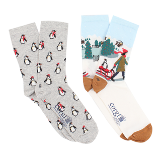 Women's 2-Pair Penguin Gift Box