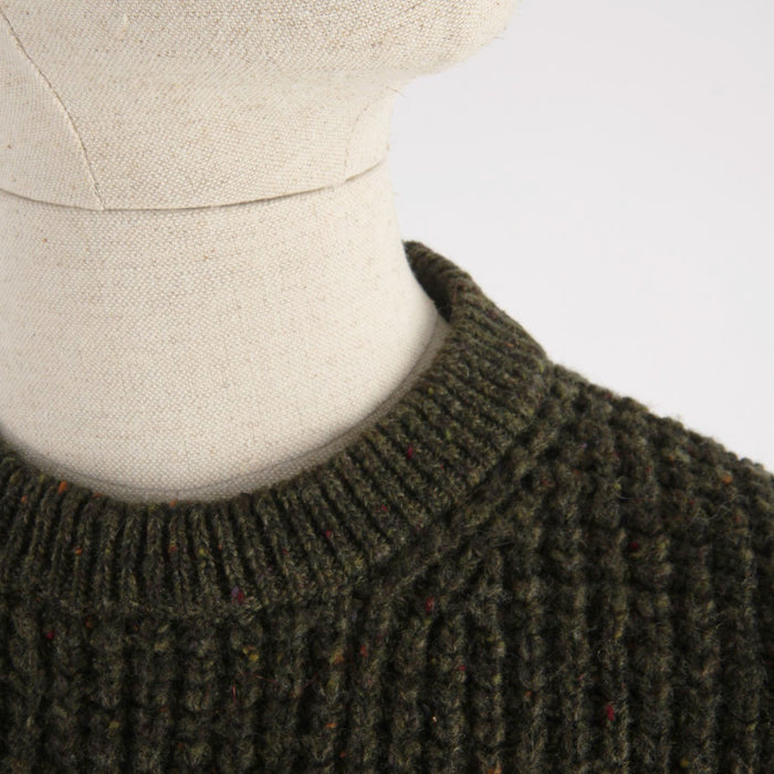 close up detail of the crew pullover 