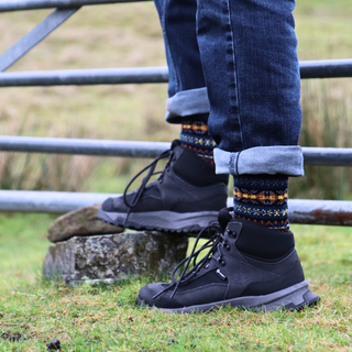 Men's Shetland Fair Isle Wool & Cotton Socks