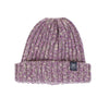 purple cashmere blend beanie on a white background