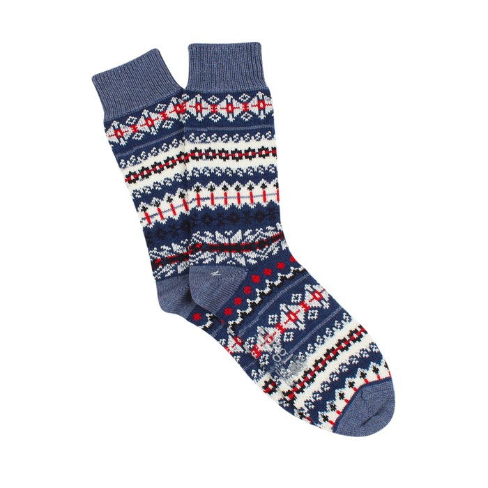 Men's Fair Isle Wool & Cotton Socks