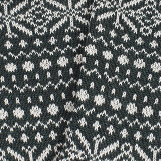 Close-up of a green and white patterned fabric