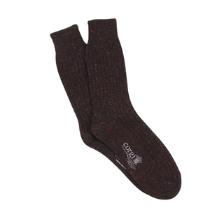 Men's Plain Rib Donegal Wool Socks