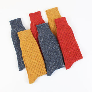 Men's Plain Ribbed Donegal Wool Socks