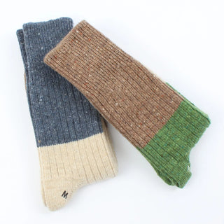 Men's Colour Block Donegal Wool Socks