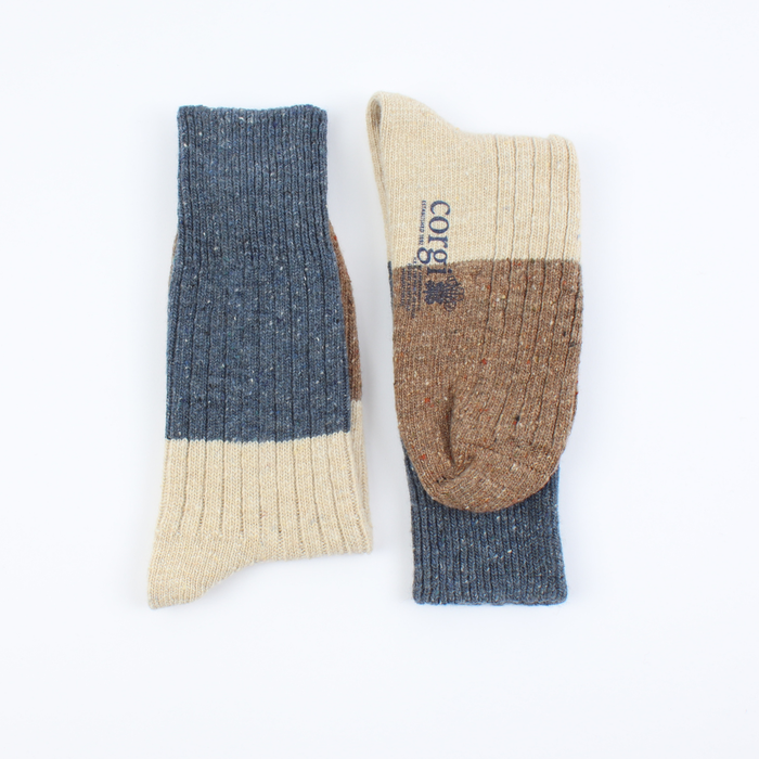 Men's Colour Block Donegal Wool Socks
