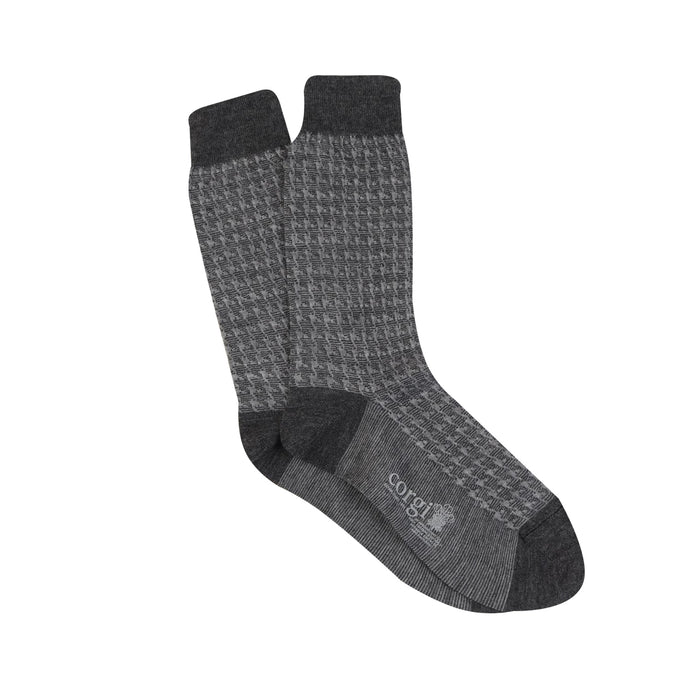 Men's Formal Houndstooth Merino Wool Socks