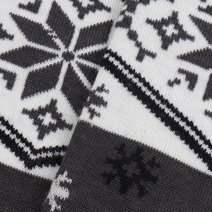 A pair of men's socks with a vintage fair isle pattern, featuring a geometric design in grey and yellow colours.