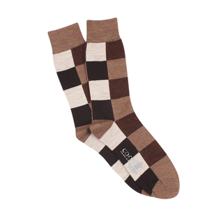 Men's Checked Merino Wool Socks