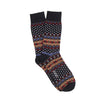 Pair of patterned socks on a white background