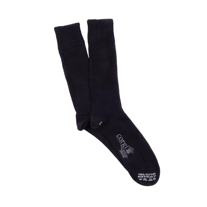 Black sock with brand logo on a white background