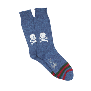 Men's Skull and Stripe Pure Cotton Boot Socks