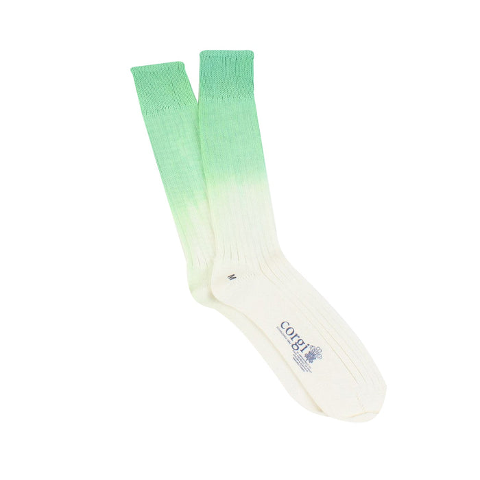 Men's Limited Edition Dip Dye Pure Cotton Socks Green
