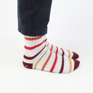Men's Multi Striped Pure Cotton Boot Socks