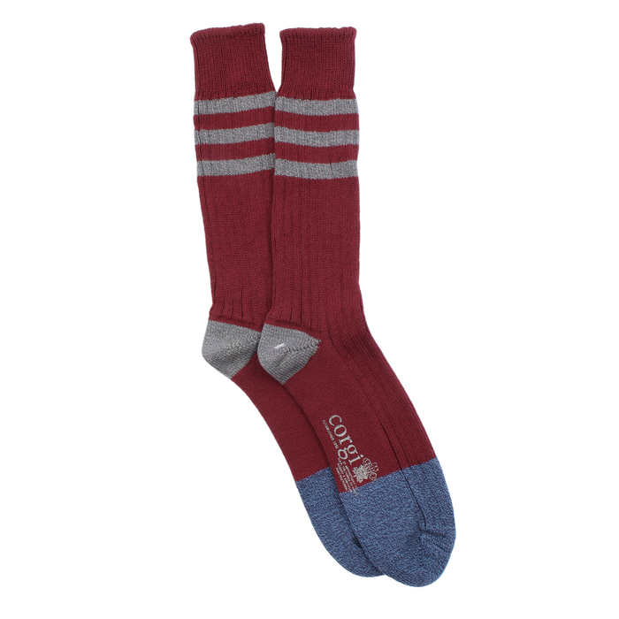 Men's Sport Stripe Pure Cotton Boot Socks